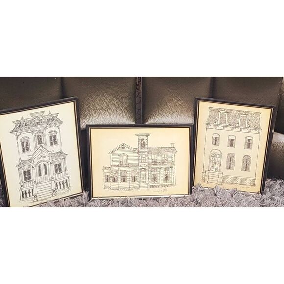 Victorian  Farmhouse sketches signed 79 - Picture 5 of 6
